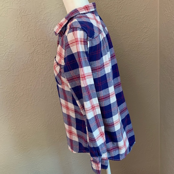 Hippy laundry plaid flannel button down. Size: L - Picture 4 of 12